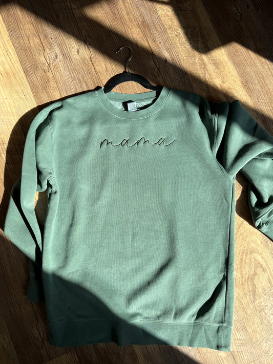 Embroidered "Mama" Custom Name Sweatshirt