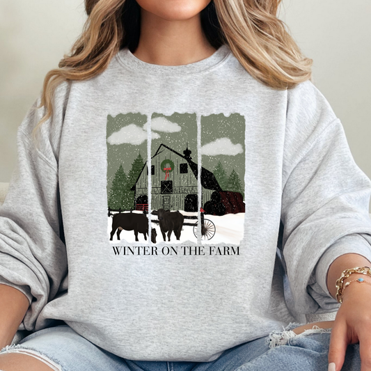Winter on the Farm – Cozy Country Sweatshirt for Rural Moms & Farm Wives