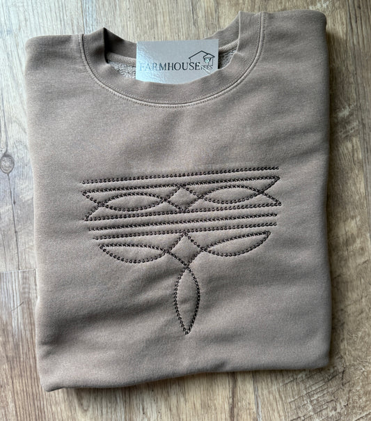 Boot Stitch Embroidered Crewneck Sweatshirt