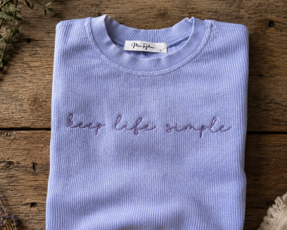 Personalized Corded Crewneck | Cozy Ribbed Sweatshirt with Farm + Mama Sayings