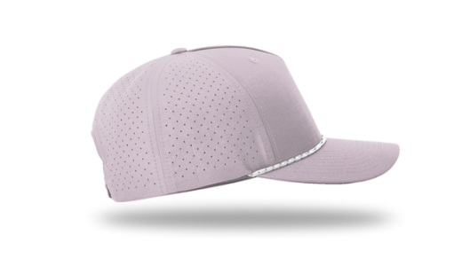 lavender cap with floral embroidery 