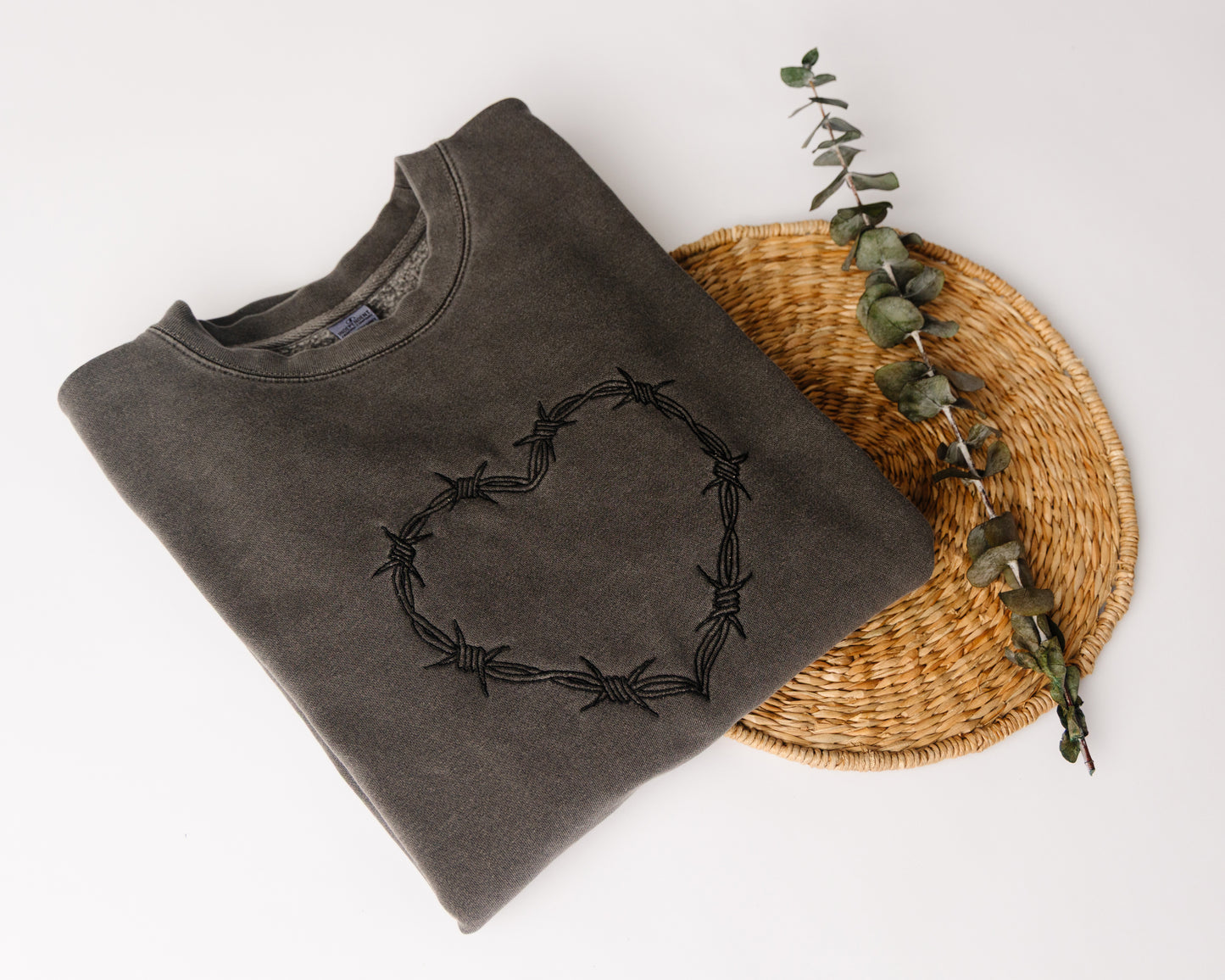 Heart Barb Wire Embroidered