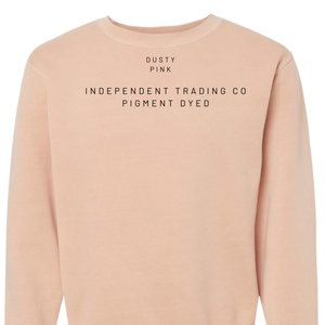 Pink sweatshirt with text on a white background